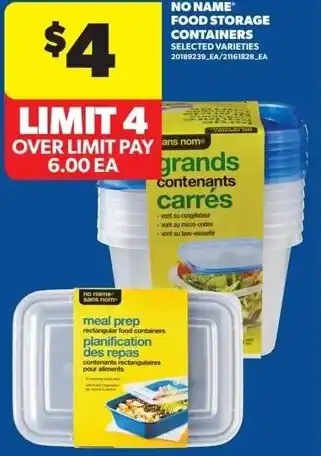 Real Canadian Superstore No name food storage containers offer