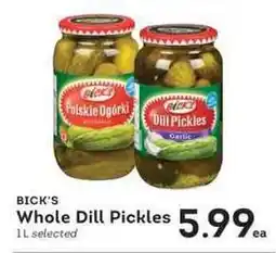 IGA Bick's Whole Dill Pickles offer
