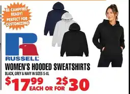 Len's Mill Stores RUSSELL WOMEN'S HOODED SWEATSHIRTS offer