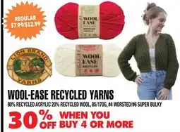 Len's Mill Stores LION BRAND YARNS WOOL-EASE RECYCLED YARNS offer