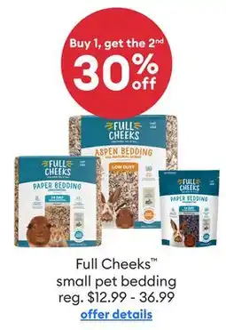 Petsmart Full Cheeks small pet bedding offer