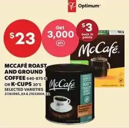 Loblaws Mccafé roast and ground coffee or k-cups offer