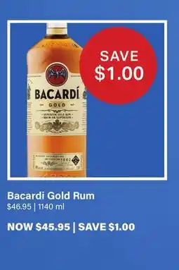 LCBO Bacardi Gold Rum offer