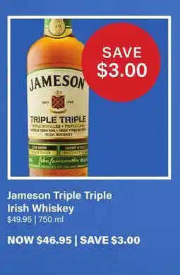 LCBO Jameson Triple Triple Irish Whiskey offer