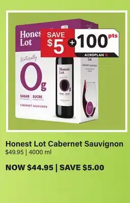 LCBO Honest Lot Cabernet Sauvignon offer
