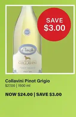 LCBO Collavini Pinot Grigio offer