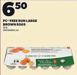 Loblaws Pc free run large brown eggs offer
