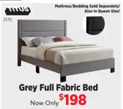 Surplus Furniture Grey Fabric Full Bed offer