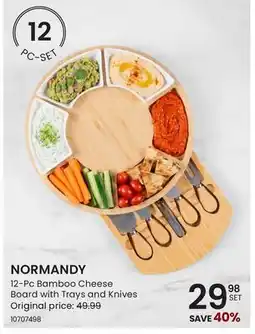 Stokes NORMANDY 12-Pc Bamboo Cheese Board with Trays and Knives offer