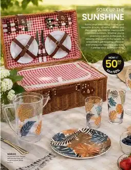 Stokes MARAIS PICNIC BASKET W/ DINNERWARE RED GINGHAM offer
