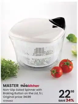Stokes MASTER Non-Slip Salad Spinner with Braking Button on the Lid offer