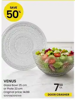 Stokes VENUS Glass Bowl 25 cm or Plate 33 cm offer