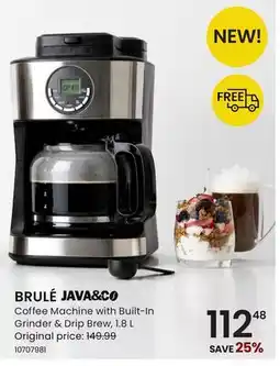 Stokes BRULÉ JAVA&CO Coffee Machine with Built-In Grinder & Drip Brew offer