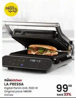 Stokes LA PRESSA Digital Panini Grill, 1500 W offer