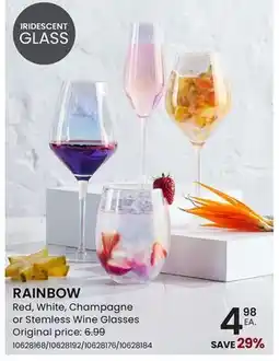 Stokes Red, White, Champagne or Stemless Wine Glasses offer