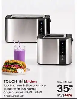 Stokes TOUCH Touch Screen 2-Slice or 4-Slice Toaster with Bun Warmer offer