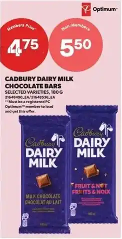 Real Canadian Superstore Cadbury dairy milk chocolate bars offer