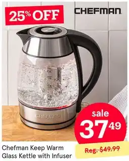 Kitchen Stuff Plus Chefman Keep Warm Glass Kettle with Infuser offer