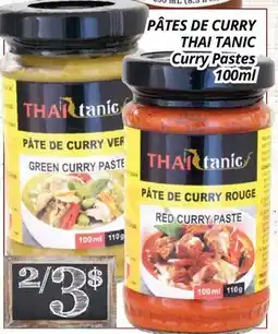 Supermarché PA PÂTES DE CURRY THAI TANIC | Curry Pastes offer