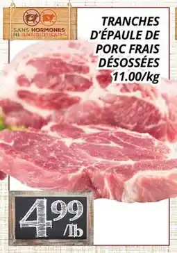 Supermarché PA TRANCHES D'ÉPAULE DE PORC FRAIS DÉSOSSÉES offer