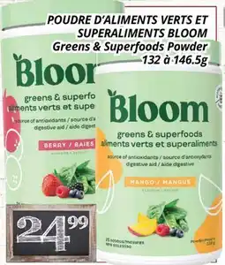 Supermarché PA POUDRE D'ALIMENTS VERTS ET SUPERALIMENTS BLOOM | Greens & Superfoods Powder offer
