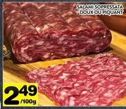Supermarché PA SALAMI SOPRESSATA DOUX OU PIQUANT offer