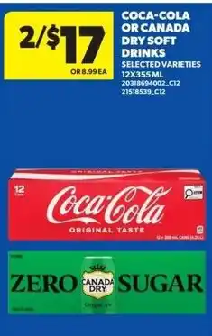 Real Canadian Superstore Coca-cola or canada dry soft drinks offer
