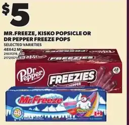 Loblaws Mr.freeze, kisko popsicle or dr pepper freeze pops offer