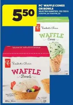 Real Canadian Superstore Pc' waffle cones or bowls offer
