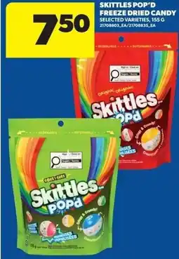 Real Canadian Superstore Skittles pop'd freeze dried candy offer