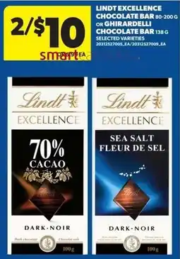 Real Canadian Superstore Lindt excellence chocolate bar or ghirardelli chocolate bar offer