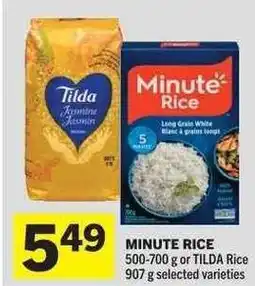 Co-op Minute rice or Tilda rice offer