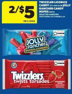Real Canadian Superstore Twizzler licorice candy or jolly rancher candy ropes offer