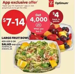 Loblaws Large fruit bowl, salad offer