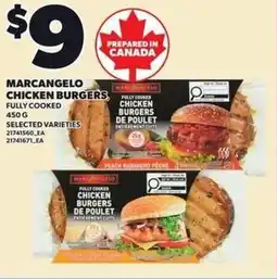 Loblaws Marcangelo chicken burgers, fully cooked offer