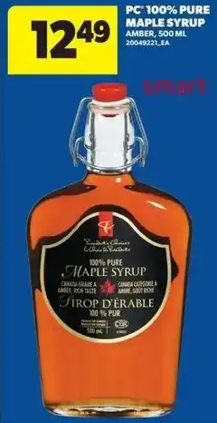 Real Canadian Superstore Pc 100% pure maple syrup amber offer