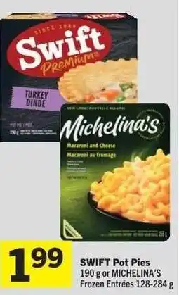 Co-op Swift Pot Pies or Michelina's Frozen Entrées offer