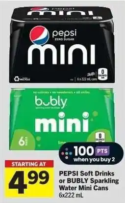 Co-op PEPSI Soft Drinks or BUBLY Sparkling Water Mini Cans offer