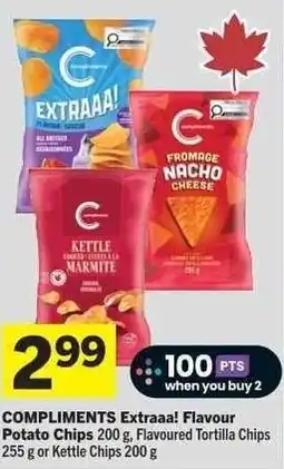 Co-op Compliments Extraaa! Flavour Potato Chips, Flavoured Tortilla Chips or Kettle Chips offer