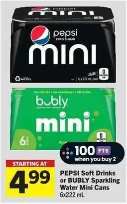 Co-op Pepsi Soft Drinks or Bubly Sparkling Water Mini Cans offer
