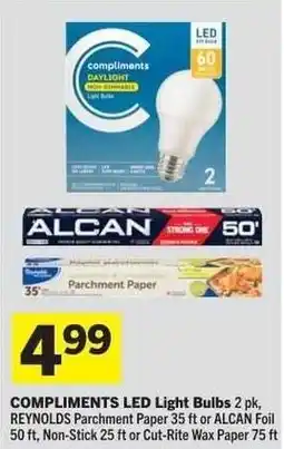 Co-op Compliments LED Light Bulbs, Reynolds Parchment Paper or Alcan Foil offer