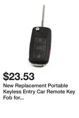Newegg New Replacement Portable Keyless Entry Car Remote Key Fob for HLO1J0959753AM offer
