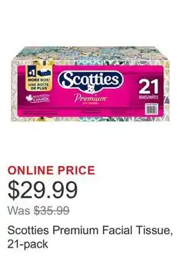 Costco Scotties Premium Facial Tissue, 21-pack offer