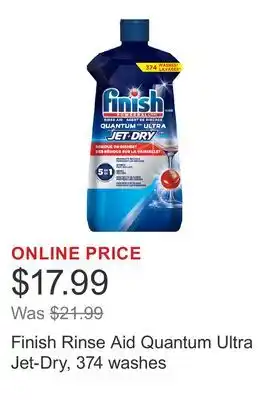 Costco Finish Rinse Aid Quantum Ultra Jet-Dry, 374 washes offer