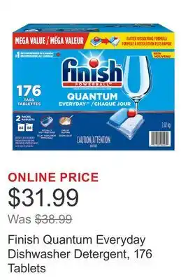 Costco Finish Quantum Everyday Dishwasher Detergent, 176 Tablets offer