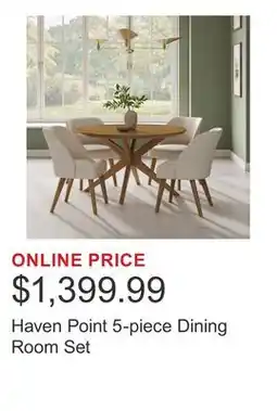 Costco Haven Point 5-piece Dining Room Set offer