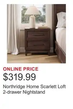 Costco Northridge Home Scarlett Loft 2-drawer Nightstand offer