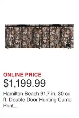 Costco Hamilton Beach 91.7 in. 30 cu ft. Double Door Hunting Camo Print Chest Freezer offer
