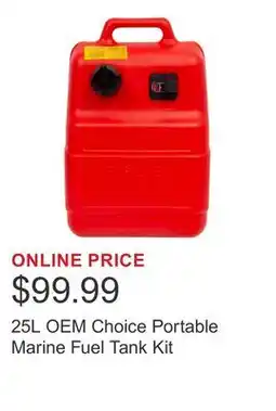 Costco 25L OEM Choice Portable Marine Fuel Tank Kit offer