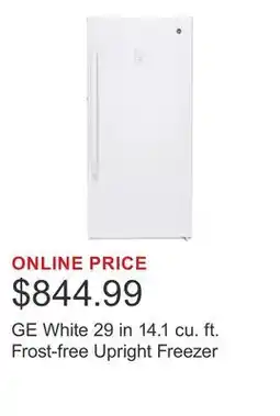Costco GE White 29 in 14.1 cu. ft. Frost-free Upright Freezer offer